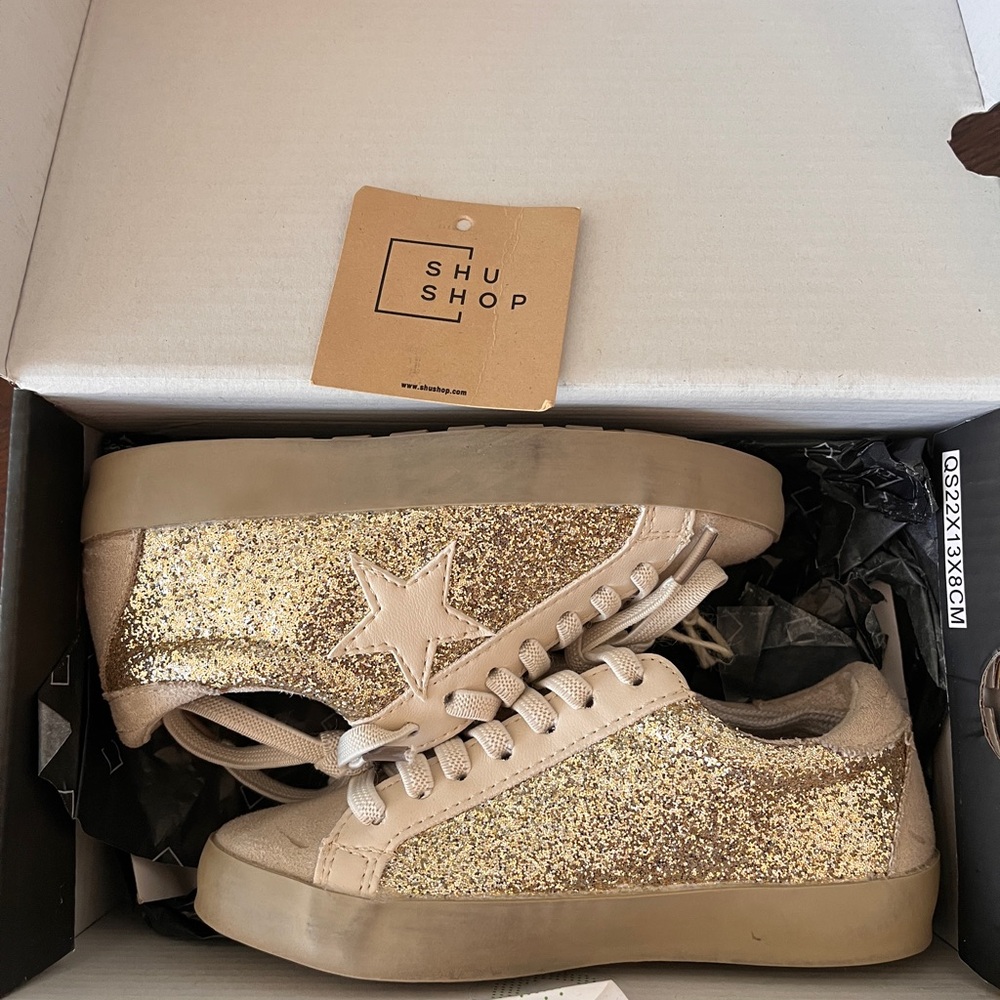 ShuShop Gold Glitter Sneakers